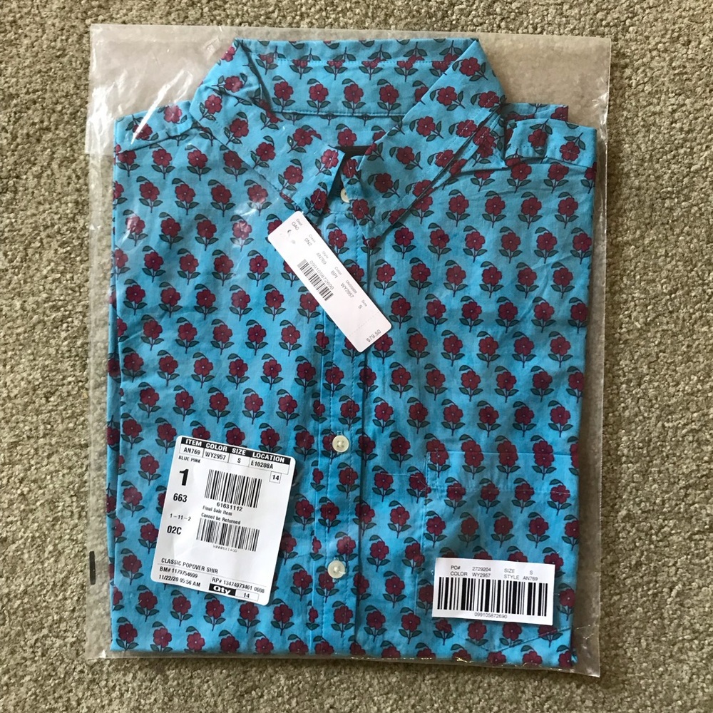 J. Crew Classic popover shirt-layered block print - Picture 2 of 4